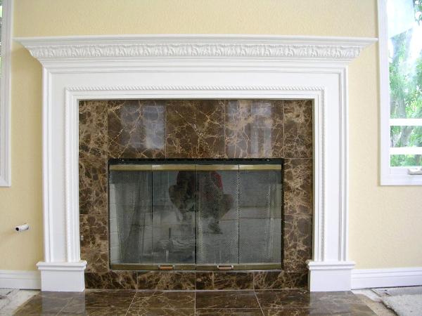 Custom fireplace and granite