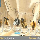Set of Handpainted glasses: HORSES OF AMERICA