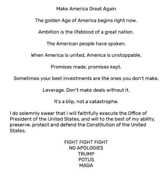 The Commander in Chief 45/47 (2025) Sold