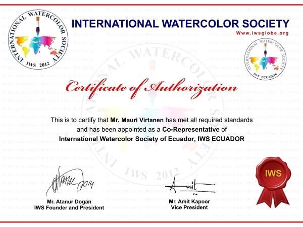 INTERNATIONAL WATERCOLOR SOCIETY 2016