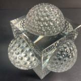 A "Fried Egg" Golf Ball Solid Crystal Glass Paperweight