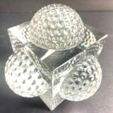 GOLF BALL Solid Crystal Glass Paperweight