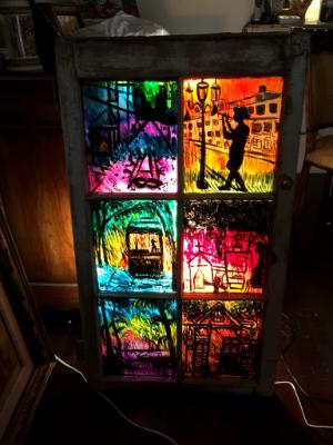 Back lit Katrina recovery window with 6 images Back lit Katrina recovery window with 6 images