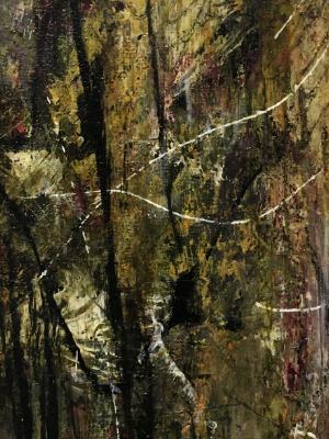 Matted Mini Abstract #22 (Olive Series 19-28) Matted Mini Abstract #22 (Olive Series 19-28)