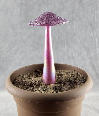 #04152440 mushroom with glass stake 8''Hx4''W $70 #04152440 mushroom with glass stake 8''Hx4''W $70