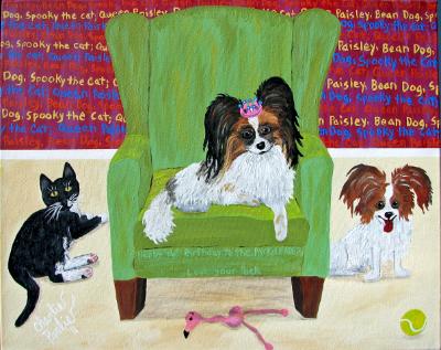 Queen Paisley, Bean Dog, & Spooky the Cat Queen Paisley, Bean Dog, & Spooky the Cat