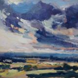 Sunset No 4 from Blunsdon hill 10"x 8" oil on board