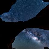 Double Arch Interior Milky Way and Meteor
