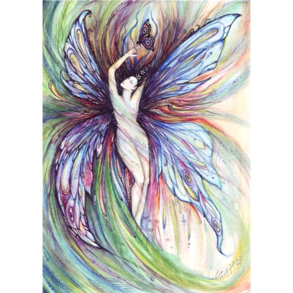 Butterfly fairy fantasy art print from original painting by Liza Paizis