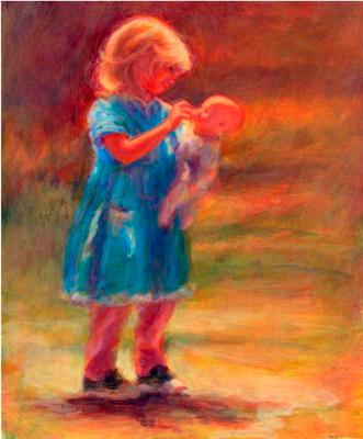 "Safe in My Arms" 20 x 24 acrylic "Safe in My Arms" 20 x 24 acrylic
