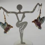 E-78 Cloissone Hummingbird Bead Earrings