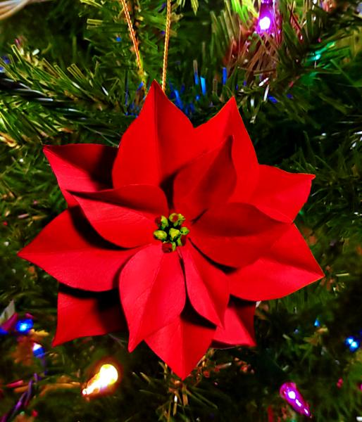 Red Poinsettia Hanging Ornament