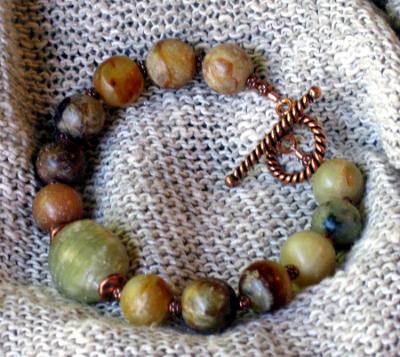 Serpentine and Copper Bracelet Serpentine and Copper Bracelet