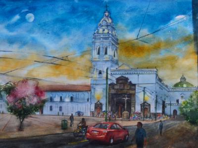 Santo Domingo church, 35cm x 50cm, 2015 Santo Domingo church, 35cm x 50cm, 2015