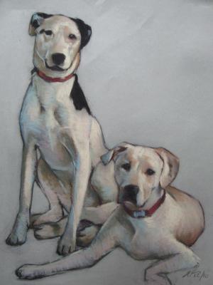 Dalmations 18x24" pastel Dalmations 18x24" pastel