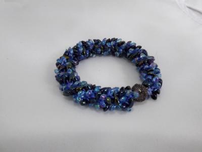B-59 blue & black spikey bracelet B-59 blue & black spikey bracelet