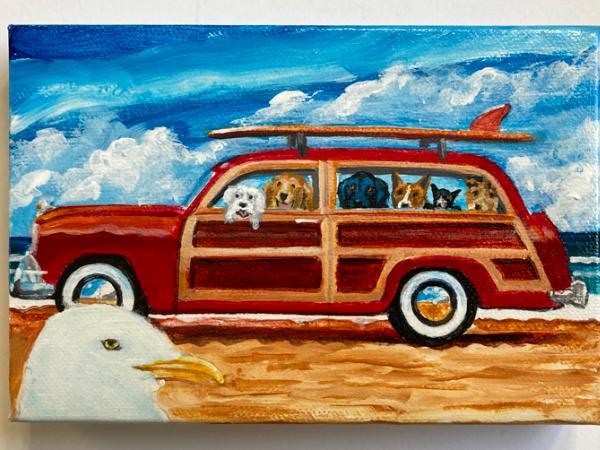 WOODY FULL OF SURFDOGS MEET MR. SEAGULL