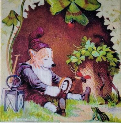 Vintage look Leprechaun Corgi Vintage look Leprechaun Corgi