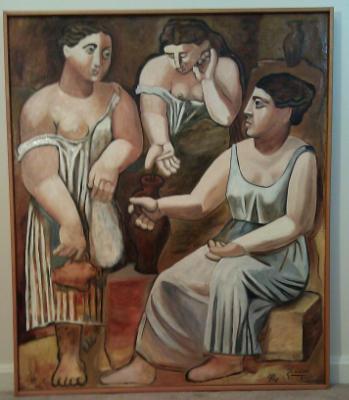 A reproduction of Pablo Picasso's Three Women at a Fountain A reproduction of Pablo Picasso's Three Women at a Fountain