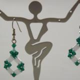 E-44 White & Emerald Green Earrings