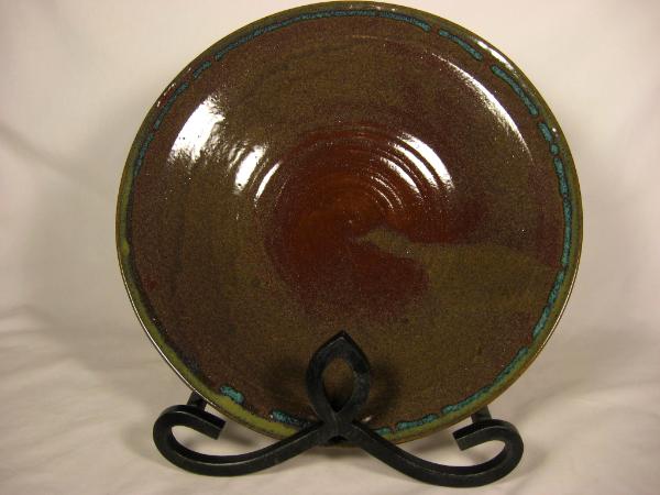111204.H Large Shallow Bowl with Wheat Carving