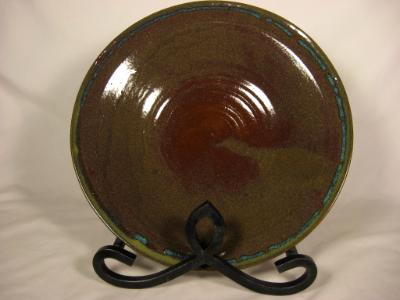 111204.H Large Shallow Bowl with Wheat Carving