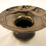 120522.E Flower Vase with Wax Resist and Multiple Glazes