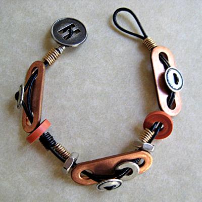 Recycled Copper and Button Bracelet Recycled Copper and Button Bracelet