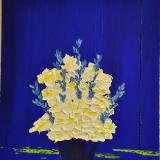 Blue Pussy Willow 20 x 24 Acrylic on Canvas board Embellished prints available 