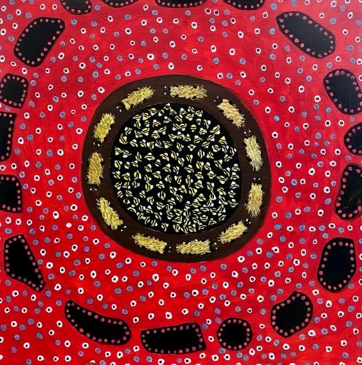 Dance of the Fairy ring, acrylic on board, 50cm x 50cm.