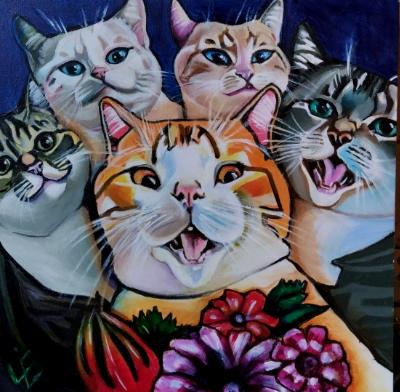 Cat Commission 3 - Friends