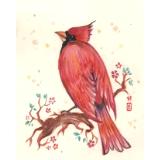Cardinal original watercolor painting cardinal bird art