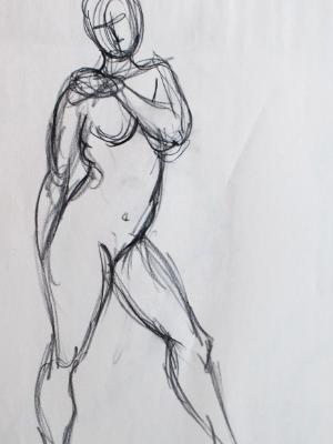 Standing female gesture (hand on shoulder) Standing female gesture (hand on shoulder)
