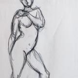 Standing female gesture (hand on shoulder)