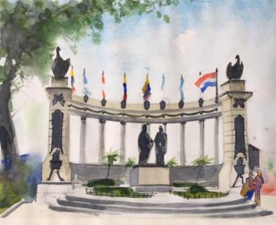 Plein air watercolor view of Guayaquil, 35cm x 25cm, 2018 Plein air watercolor view of Guayaquil, 35cm x 25cm, 2018