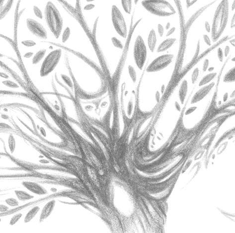 Tree of Life art print of a Dryad Spirit from the original drawing