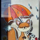 fox walking in the rain