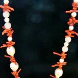 #79  Baroque Pearl and coral 20" necklace  