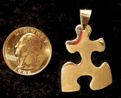 PUZZLE PIECE PENDANT (2F) 14kt GOLD PUZZLE PIECE PENDANT (2F) 14kt GOLD