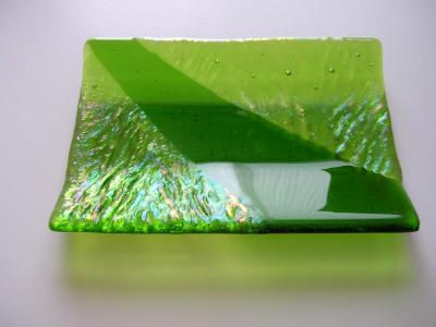 Irid green and transparent green plate Irid green and transparent green plate
