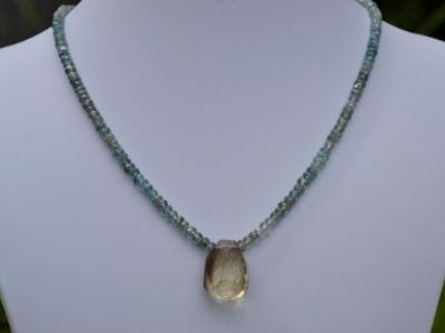 Smoky Quartz and Blue Zircon Necklace