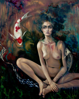 Girl with Koi