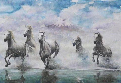 Mystic horses, 35cm  x 50cm, 2014