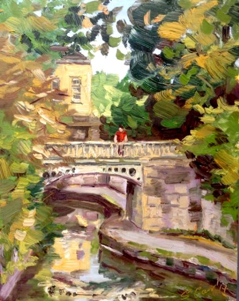 Sydney Gardens, 10x8 ins, oils.