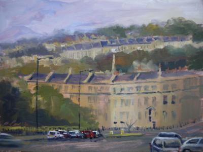 George's Place, Bath, 8x6 ins, oils