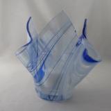 VO2423 - Blue & White Streaky Baroque Tall Votive Holder