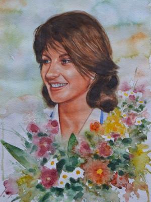 Portrait of the Romanian foil fencer LAURA BADEA, 40cm x 25cm, 2015 Portrait of the Romanian foil fencer LAURA BADEA, 40cm x 25cm, 2015