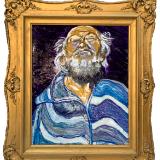 OLD MAN IN A HORSE BLANKET ROBE