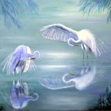 Egrets by Moonlight