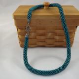 N-59 Turquoise Crocheted Rope Necklace